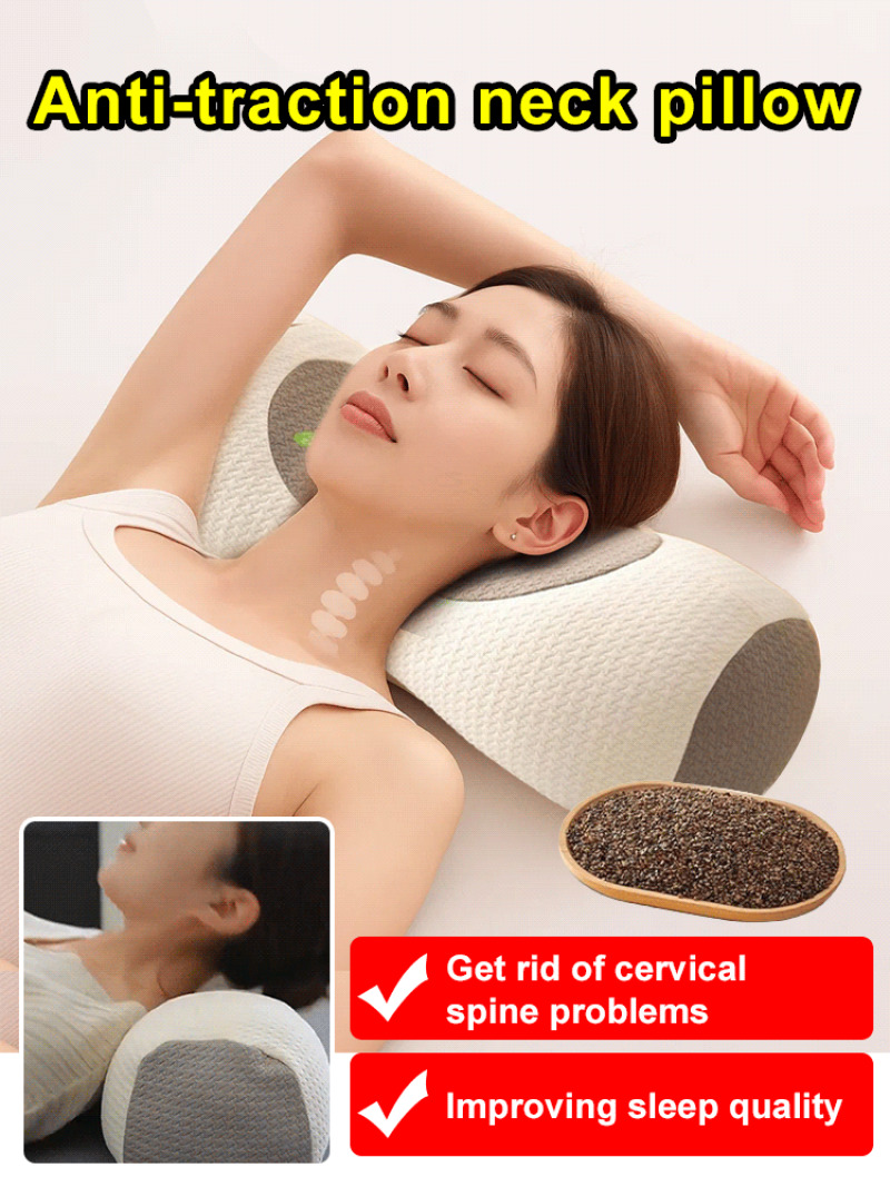 Buckwheat neck protection traction pillow Cervical And Lumbar Support Pillow Cylindrical Herbal Pillow Sleep Aid Pillow Core