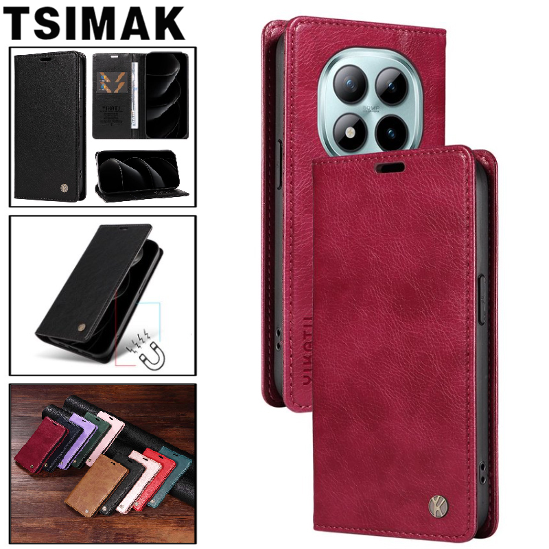 Leather Flip Phone Case For Redmi Note 15 14 13 Pro Plus 13C 13X 14S 14C 15C Note15 15PRO 4G 5G Card Holder Wallet Cover
