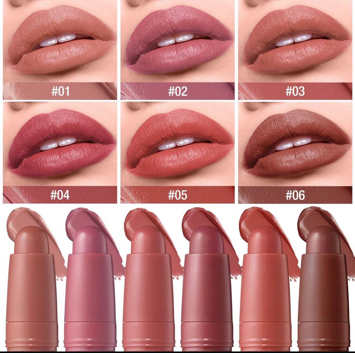6 Pieces Avierll Smooth Moisturizing, Long lasting Lipstick
