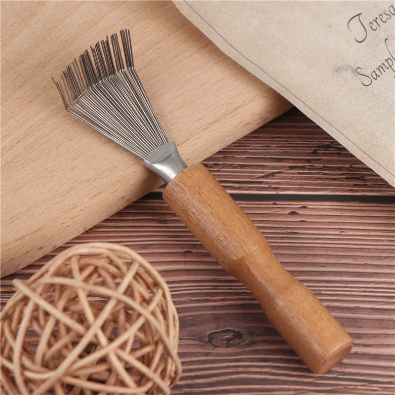 1Pcs Hair Brush Cleaner Tool Mini Hair Dirt Remover Brush Wooden Handle Hair Remove Brush Claw Cleaner For Comb Cleaning Salon