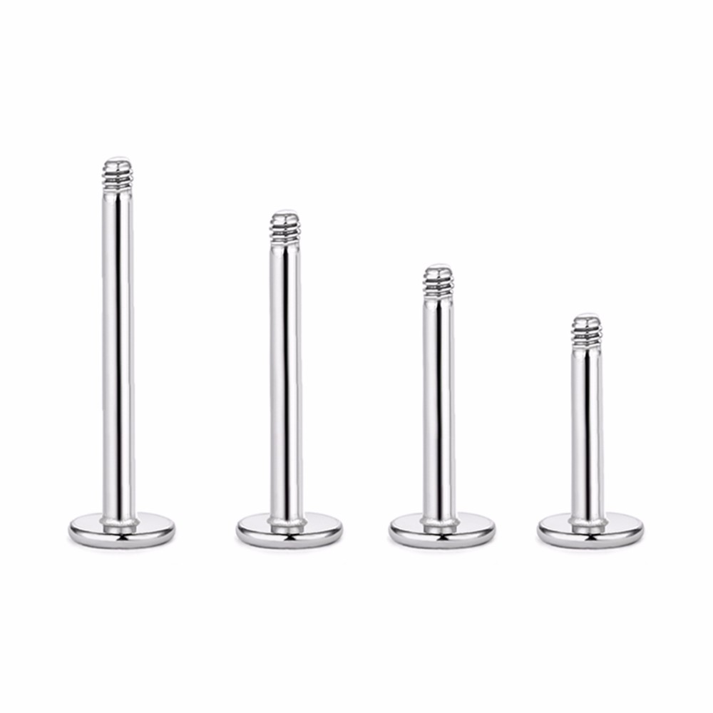 10 Pcs 16G 1.2mm Stainless Steel Screw Labret Bar Loose Parts Lip Piercing Jewelry Punk Helix Body Piercing Repacement