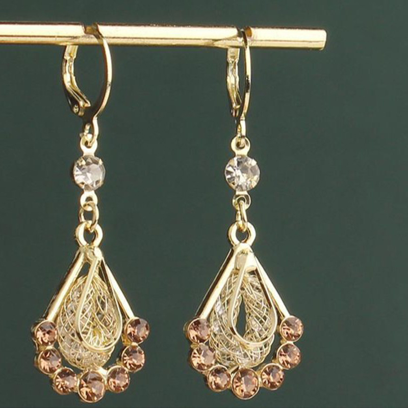 1pair Fashion Luxury Water Drop Crystal Long Tassel Earrings Female Jewelry Wedding Party Gift
