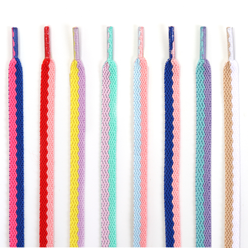 Two-color Flat Shoelaces Off Sneaker White Shoe Laces Precision Weaving For AF1 Shoelace Casual Shoes Accessories 1 Pair