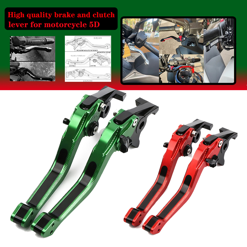 Motorcycle 5D Brake Clutch Lever FOR NINJA 125 250R 300R 400 Z 125/250SL/300/400 Aluminum CNC Adjustable Motorbike Brake Lever