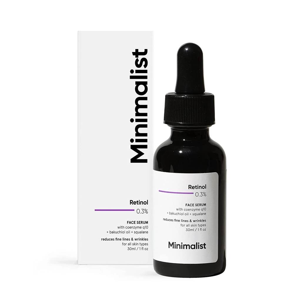 Minimalist Retinol 0.3% Face Serum 30ml | Anti-Aging Night Essence with Q10 & Bakuchiol | Firming & Smoothing Skin Treatment
