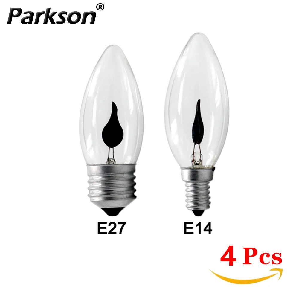 4pcs/lot E27 E14 AC 220V Vintage Edison LED Candle Light Bulb Flicker 3W Retro Flame Fire Lamp Bulb For Home Decora Lighting