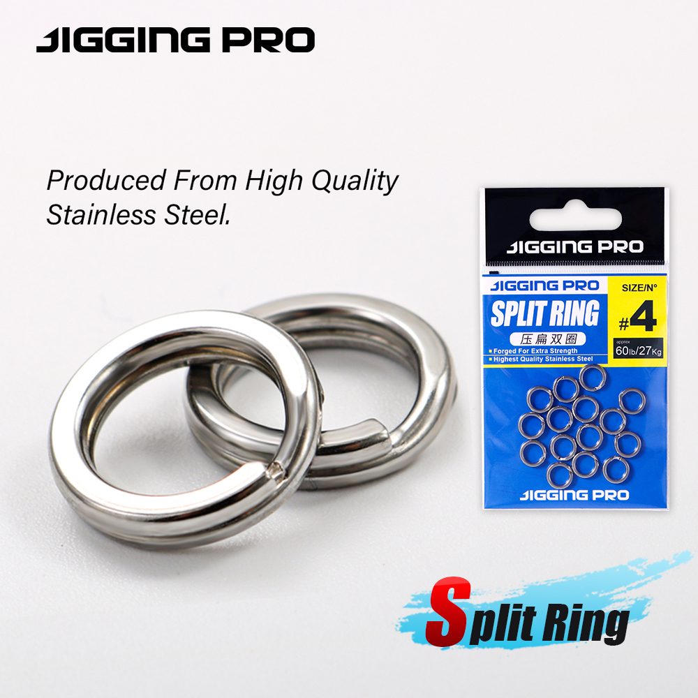 JIGGING PRO Fishing Solid Ring Stainless Steel Split Rings Fishing Lures Connectors 10/15Pcs Fishing Accessories