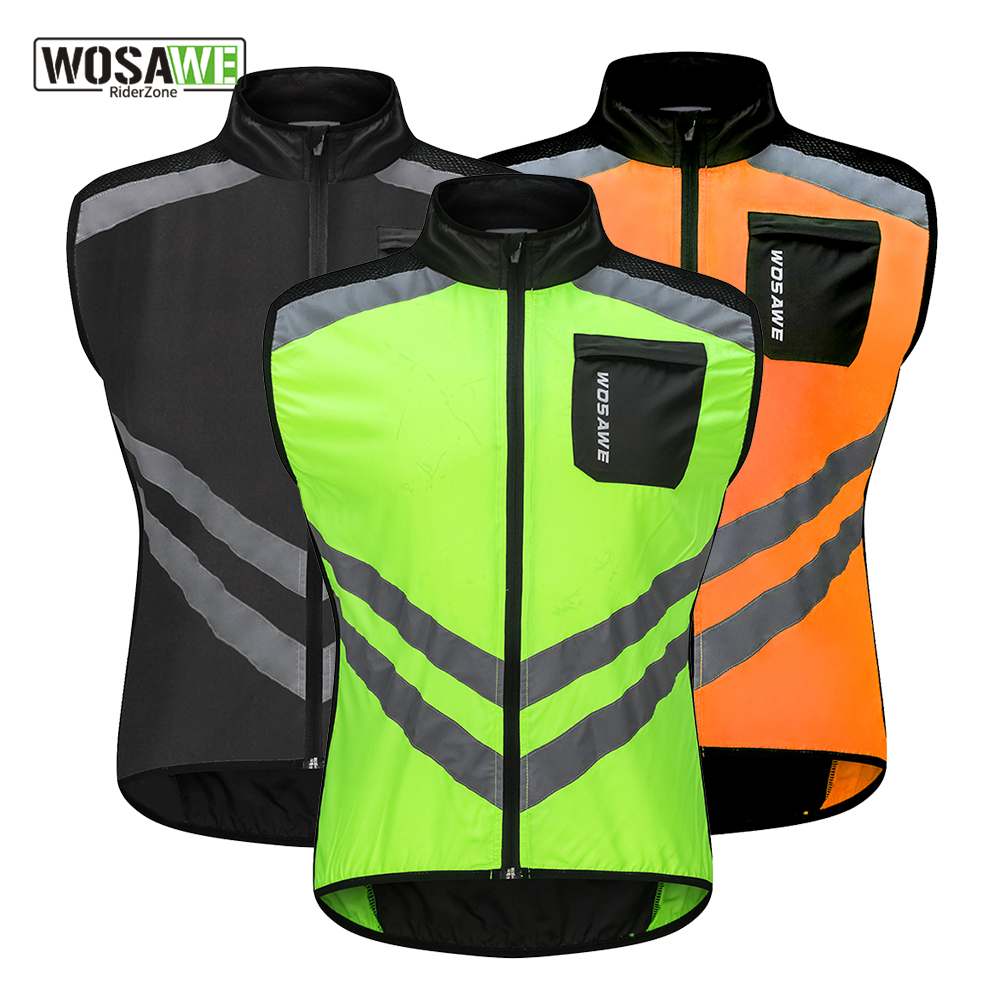 WOSAWE Ultralight Vest Windbreaker Windproof Motorcycle Travel Night Fluorescent Vest Motorcycle Riding Moto Cycling Clothing