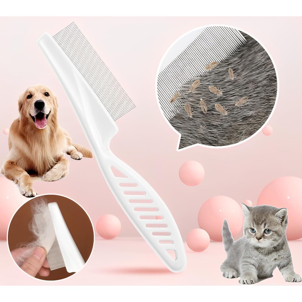 Flea Comb for Dogs and Cats Pet Lice Comb Fine Tooth Grooming Tool for Removing Tear Stains Fleas Lice Pet Hair Removal Comb