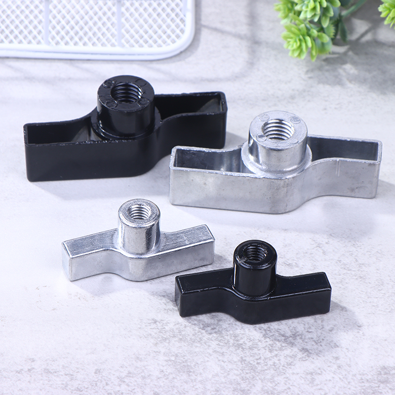 1Pc T-Shape Wing Nut Truss Clamp Handle Parts Galvanized Aluminum Alloy M8 M12 Handle Black Gray Nut Knob T-nut For Light Hook