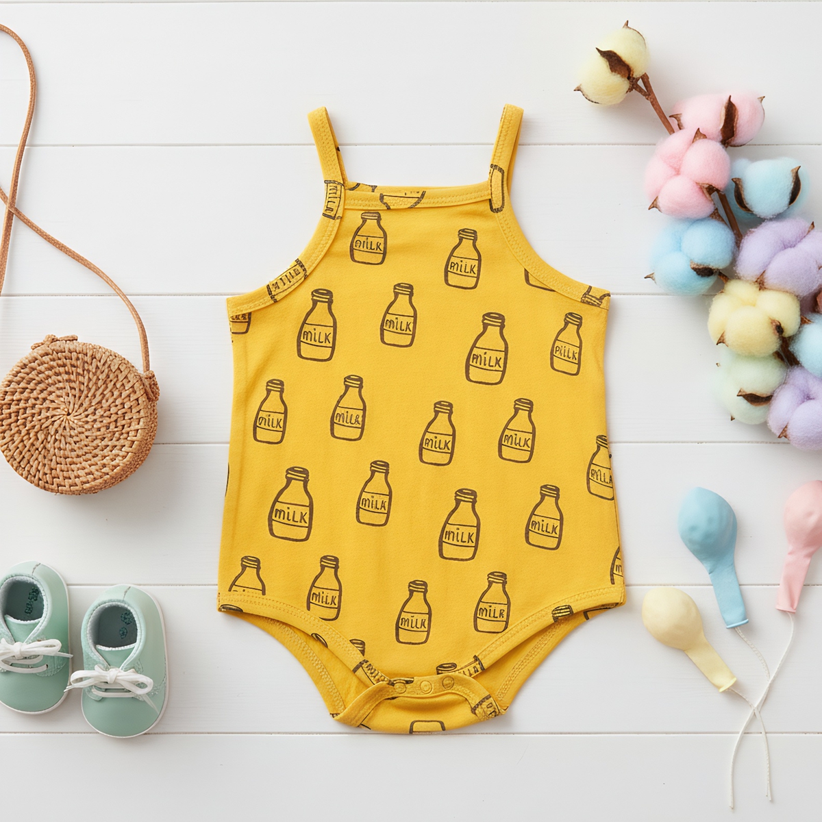 Sanlutoz Baby Boys Girls Vacation Bodysuits Cotton Summer Infants Clothing Sets Casual Cute Fashion