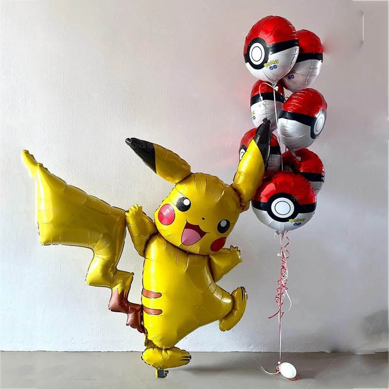8pcs Pokemon Balloon Large Charizard Pikachu Mew Cute Anime Figure Balloon Children Birthday Partys Supplies Decoration