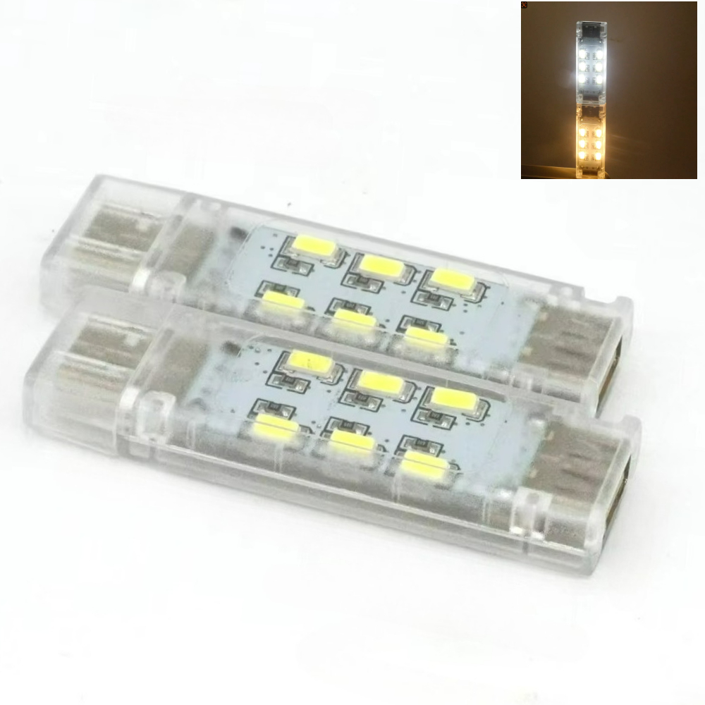 1pcs USB LED Book Lights 12LEDS 5V Portable Double-sided Reading Book Lamp for Power Bank PC Laptop Notebook Mini Night Light