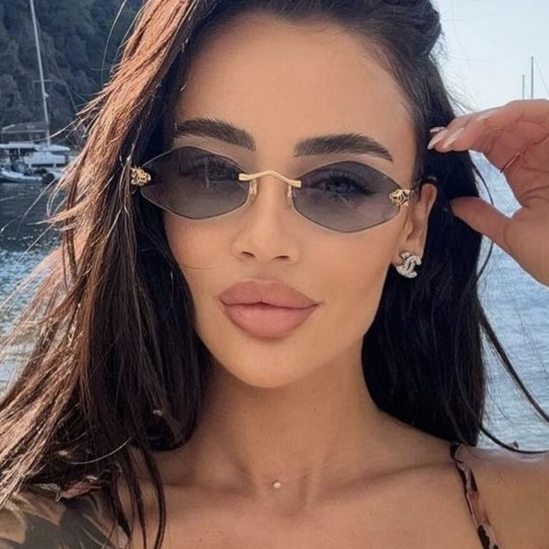 Cycling 1/2pcs Fashion Rimless Irregular Rhombus Metal Sunglasses Women Luxury Brand Sun Glasses Travel Driving Eyewear UV400