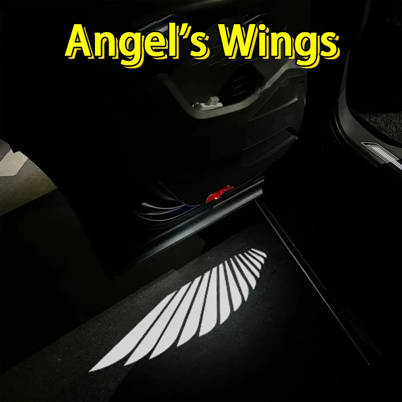 Car Welcome Light, Door Light, Angel Wing Projection Light, Wireless Door Projection Welcome Light
