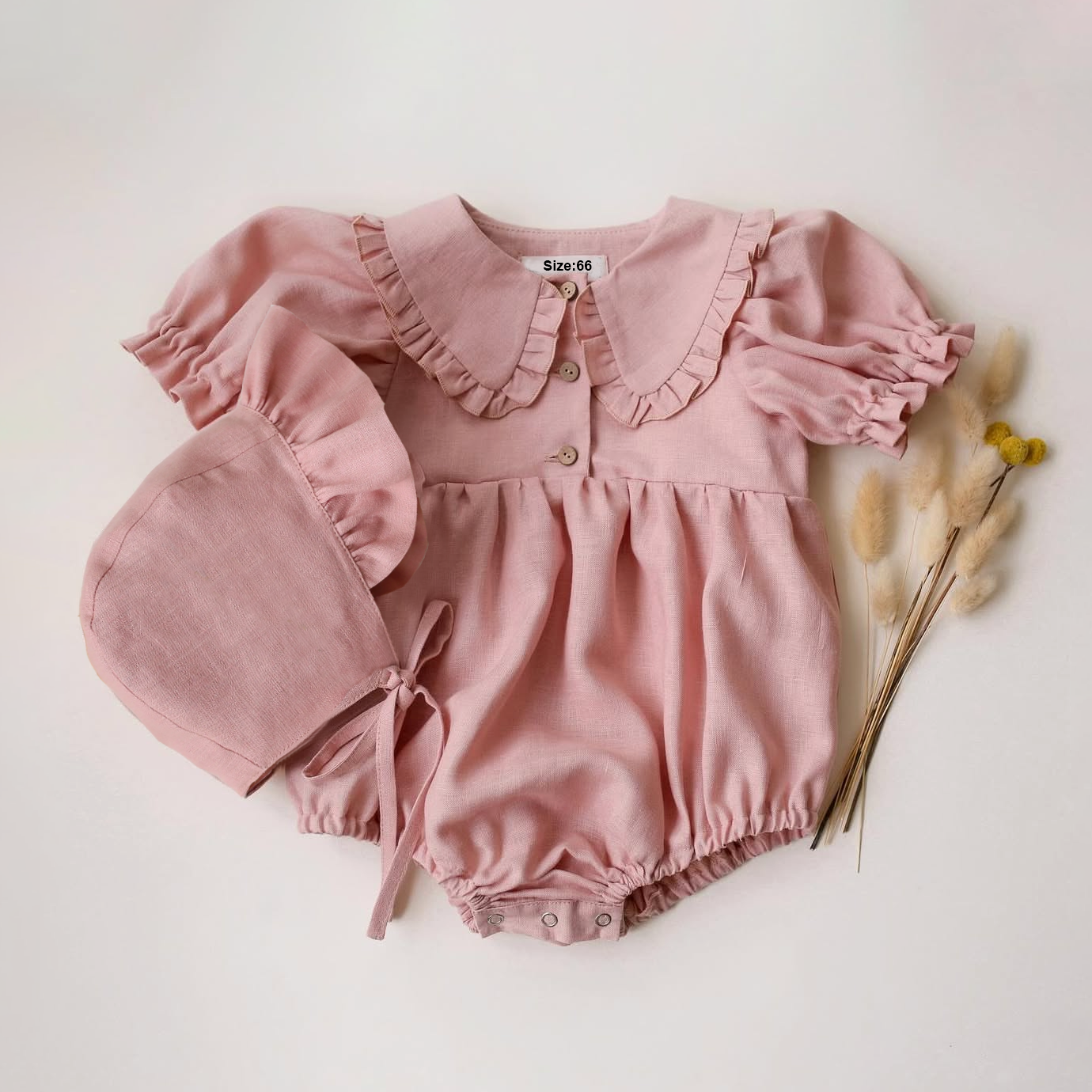 2Pcs Newborn Girl Clothes Spring Summer Baby Girl One Piece Clothes Corduroy Lapel Baby Girl Climbing Clothes With Hat