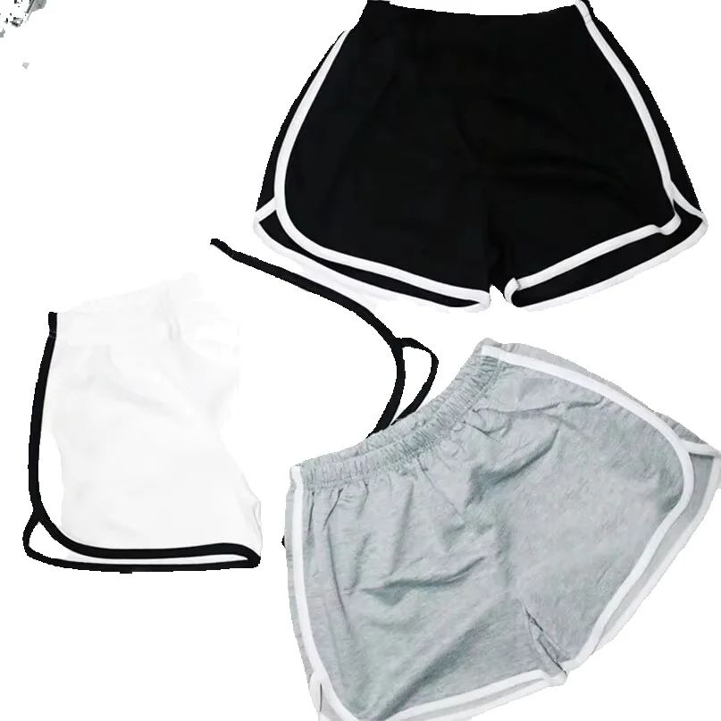 Striped Sports Shorts Women Korean Fashion Casual Mini Shorts Summer Simple Loose Wide Leg Shorts Ladies New