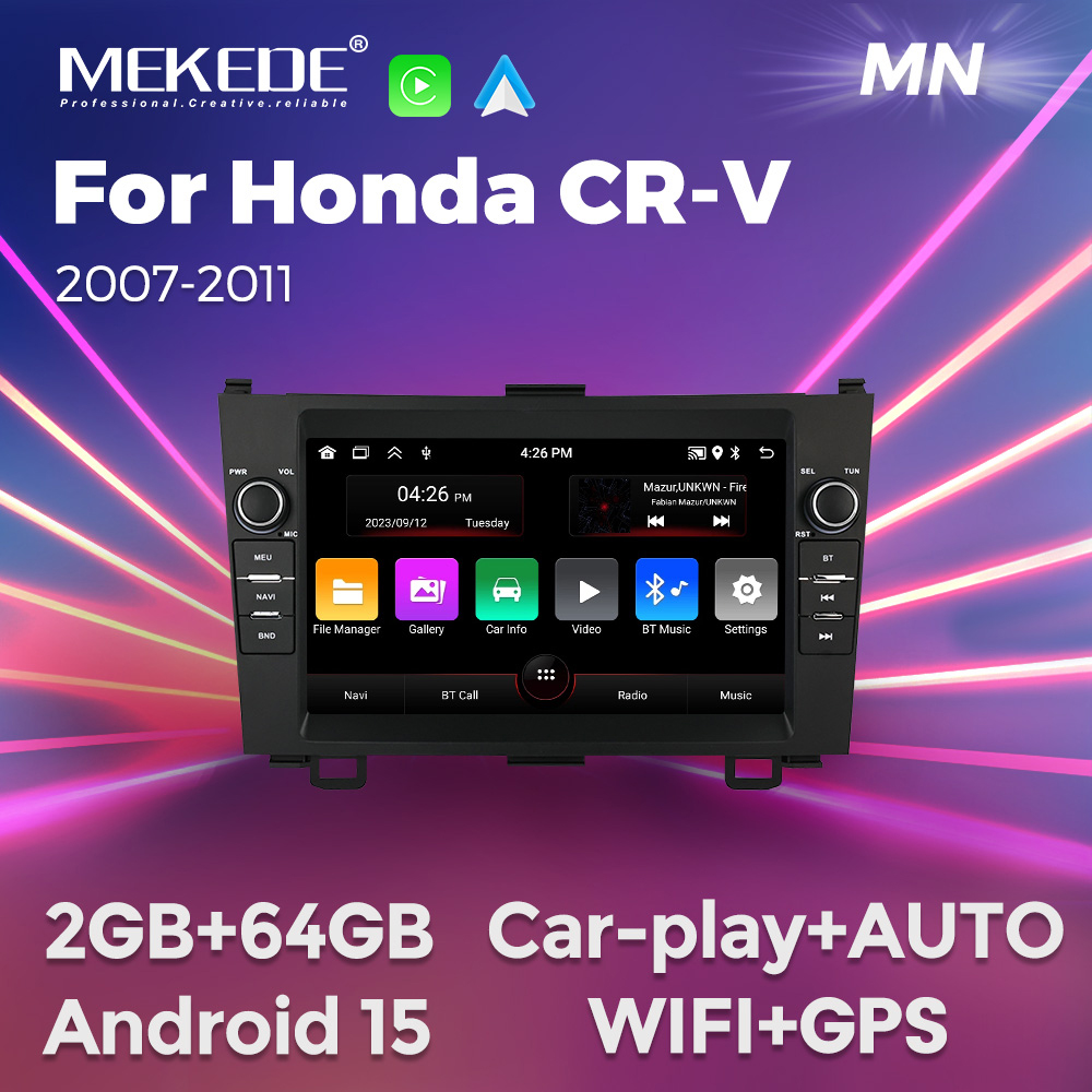 MEKEDE Android 15 For Honda CR-V 3 RE CRV 2007-2011 Intelligent car audio system Car Radio Multimedia Player CarPlay Head Unit