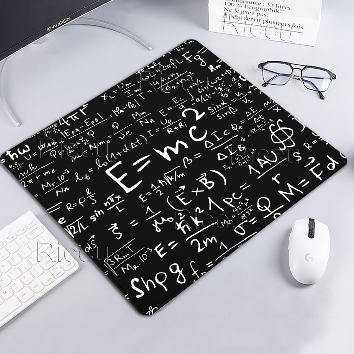 Science Formula Equation Mouse Pad Math Chemistry Doodles Graphics Table Pads Gaming Keyboard Mousepad E-Sports Black Mat