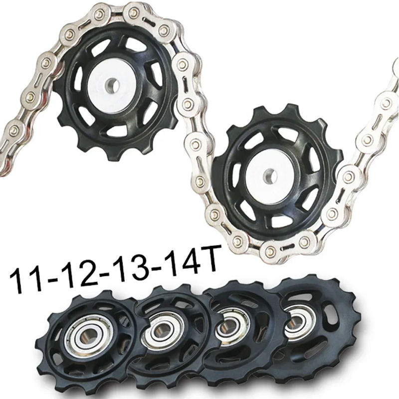 11T 12T 13T 14T Bearing Wheel Pulley Bicycle MTB Road Rear Guide Wheel Bike Rear Derailleur Pulley Roller for Shimano Repair