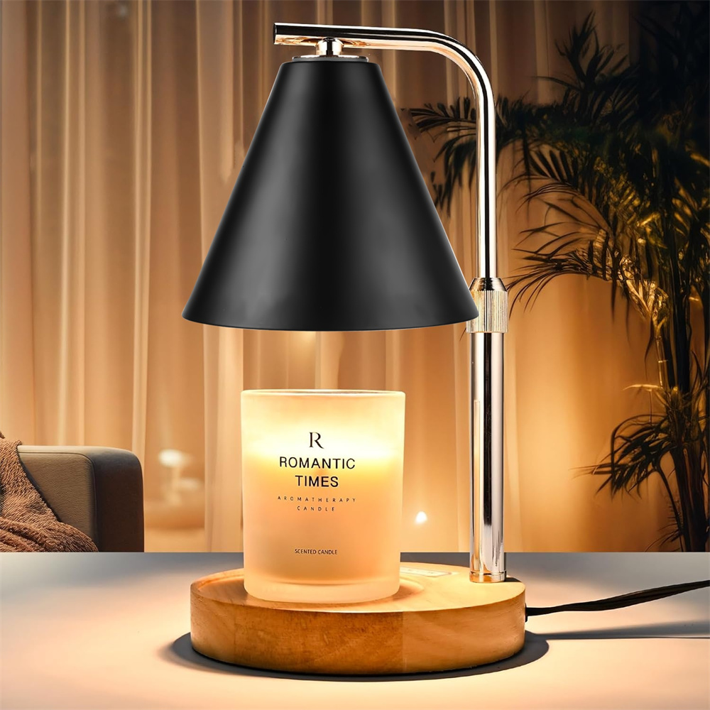 Candle Warmer Lamp Home Decor Wax Melt for Regular Size Jar Candles Wooden Base US Plug