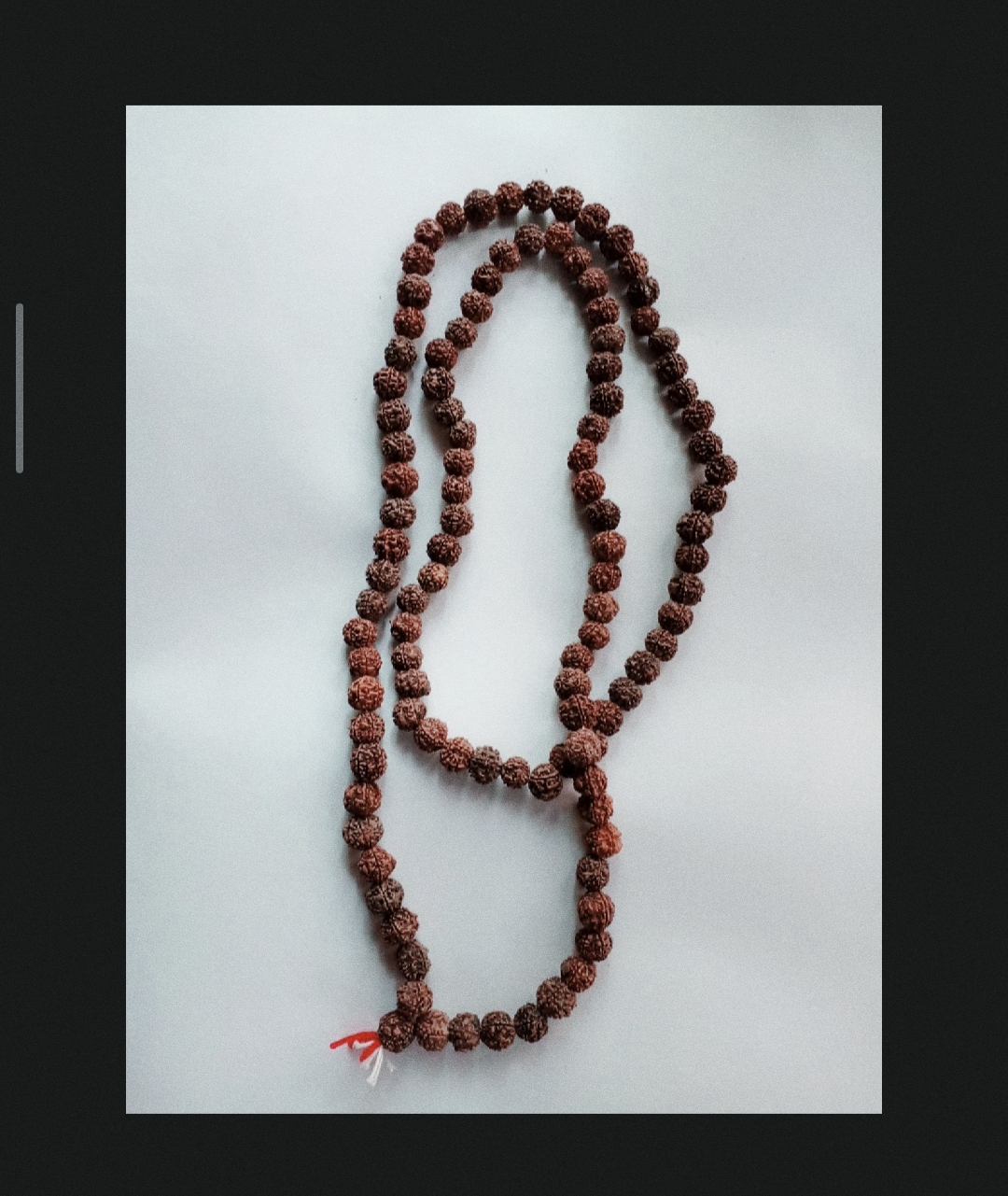 Natural Rudraksha mala - pure Nepali original lab Tested and certified - 5 Mukhi rudraksha 1 piece mala