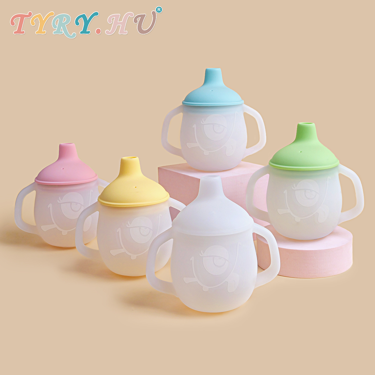 1PC Baby Silicone Sippy Cup and Training Cup for Baby Cup 150ml Soft Spout and Handles Unbreakable Easy Grip for Babies Toddlers