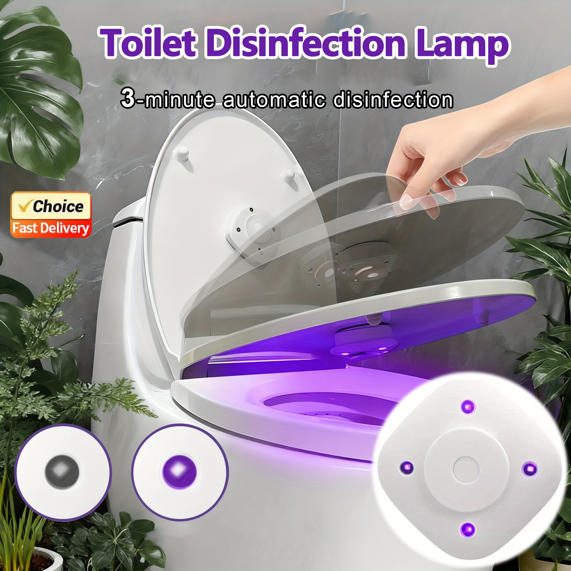 2026 New UVC Toilet Sterilizer LED Bowl Light USB Rechargeable Ultraviolet Lamp Portable Mini for Bathroom Hotel Travel