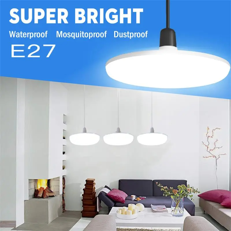 E27 LED Energy-saving Bulb AC220V Household White Light High Color Rendering Bedroom Restaurant UFO Bulb Indoor Lighting