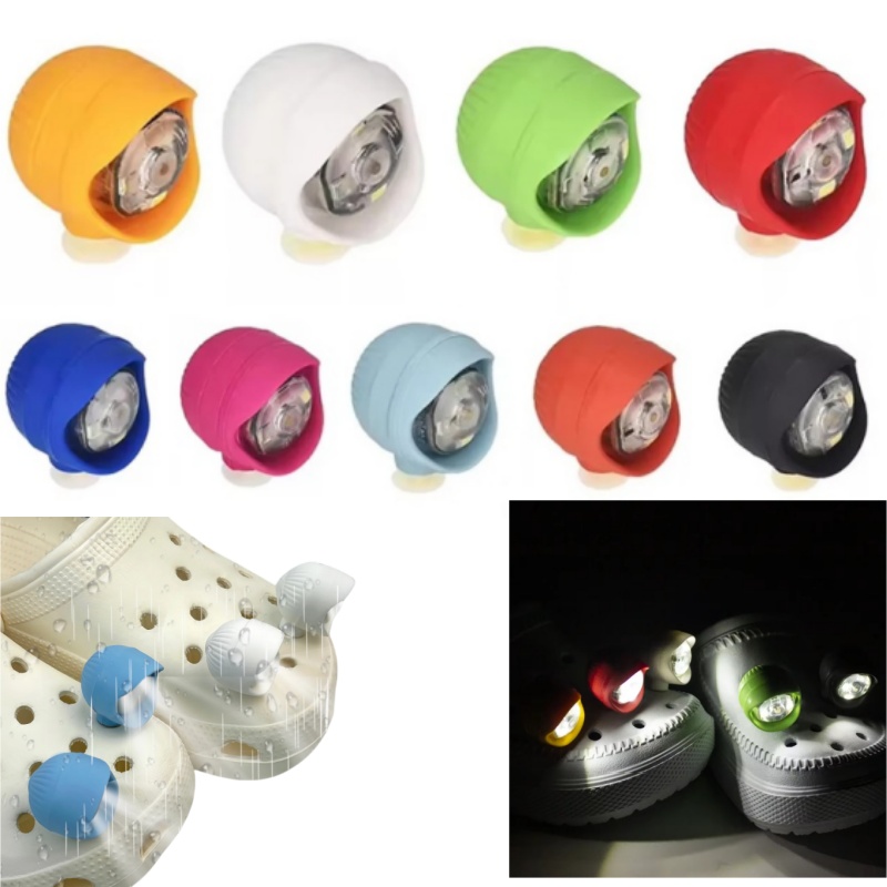 2Pcs/Set Creativity Shoe Lights Waterproof Shoe Charms Accessories for Clogs Rainbow Flashlight Shoe Decorations Accessories