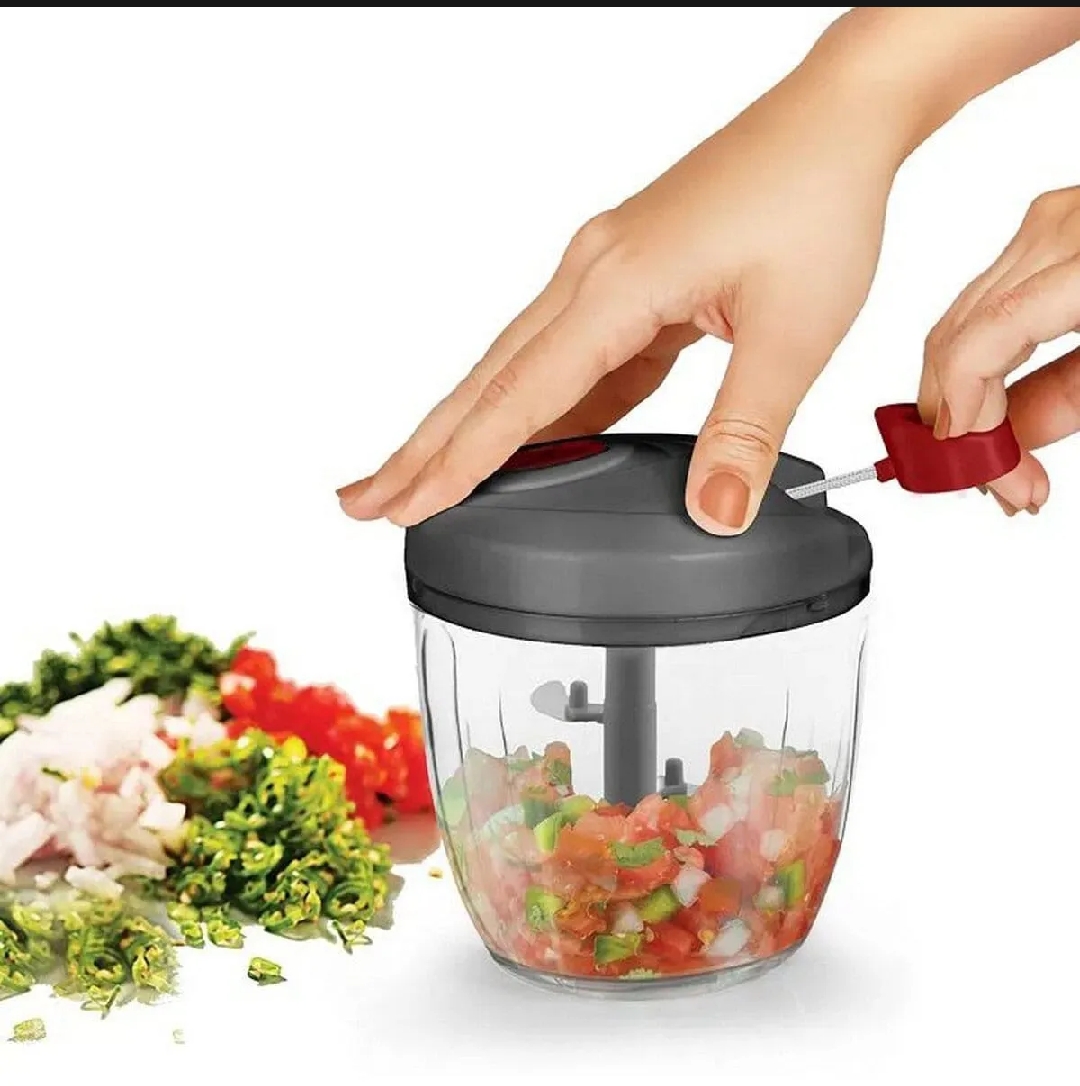 900ML 2 in 1 handy chopper and quick machine for kitchen with 5 stainless steel blade vegetable & fruit chopper