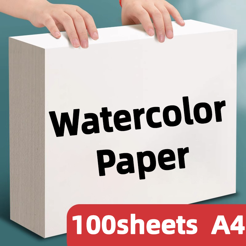 100pcs Premium Watercolor Paper Bulk,A4,110lb/230gsm,Paper for Drawing,Painting,Markers, Gouache,Ideal for Artists, Adults