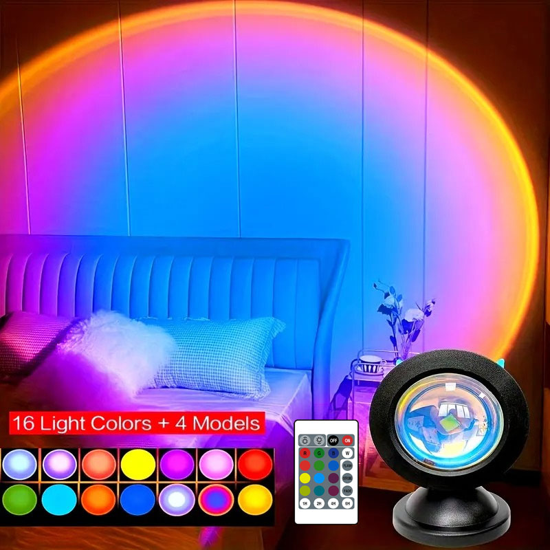 16 Color Sunset Projection LED Lamp With Remote Control