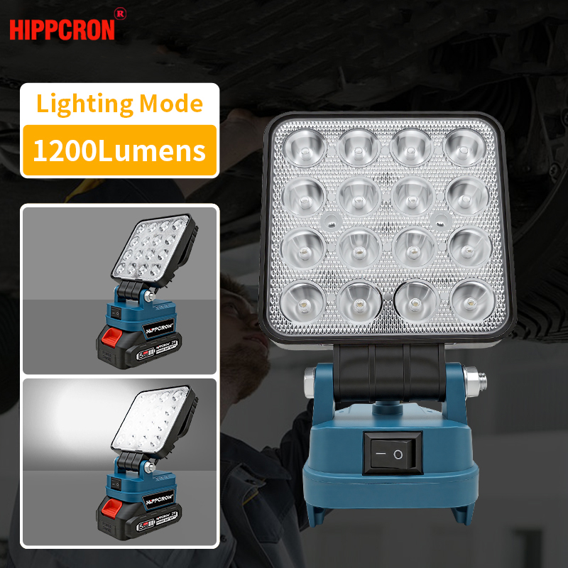 Hippleron 21V rechargeable 1200 Lumen LED flashlight 4700KC.T with 140 ° Beam Angles Adjustable Brightness, portable outdoor
