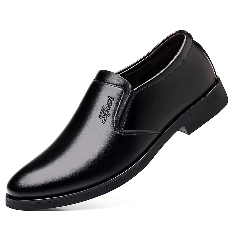 Fashion Men Formal Shoes Black Leather Casual Shoes High Quality Men's Business Shoes Slip on Loafers Comfoftable Driving Shoes
