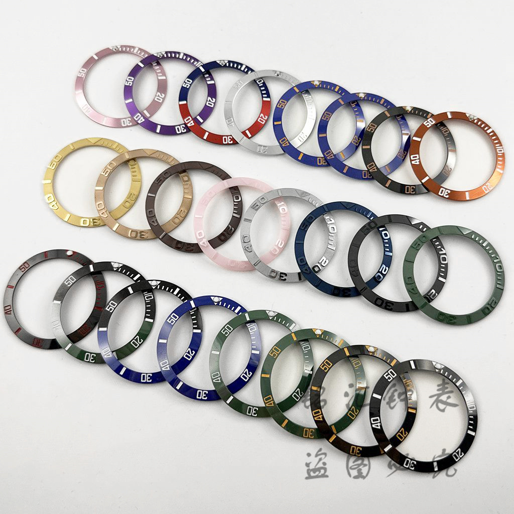 Diving 38mm NH35 High Quality GMT Ceramic/Aluminum 1 PCS Bezel Sloping Watch Insert NH34 NH35 NH36 SUB Watch Replace Watch Ring