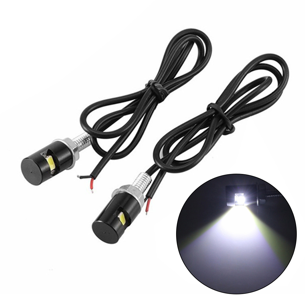 2pcs Car Motorcycle Number License Plate Lights 12V LED Auto Tail Bolt Lamps Mini Turn Signal Eagle-Eye Shape Tail Rear Light