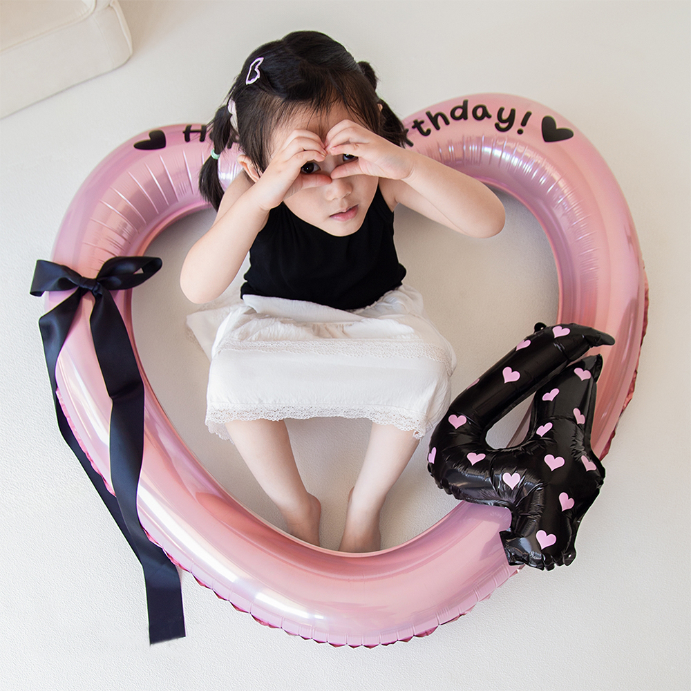 40INCH pink love photo frame shape aluminum foil balloon suitable for birthday party decoration photo props