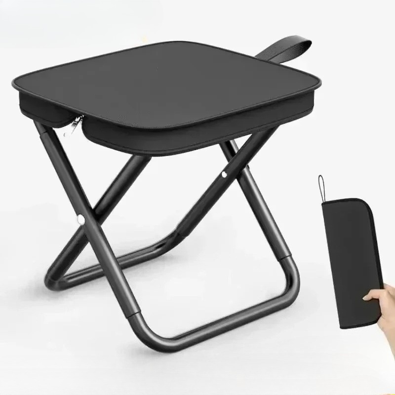 Portable Outdoor Folding Chair Small Mazar Pocket Stool Fishing Chair Camping Travel Leisure Handbag Chair Camping Equipment