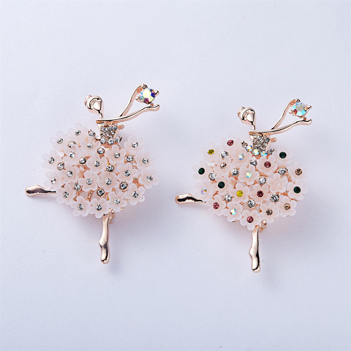Elegant Flower Dress Dancer Girls Brooches For Women Fashion Cute Figure Shaped Lapel Pins Wedding Corsage Party Jewelry s
