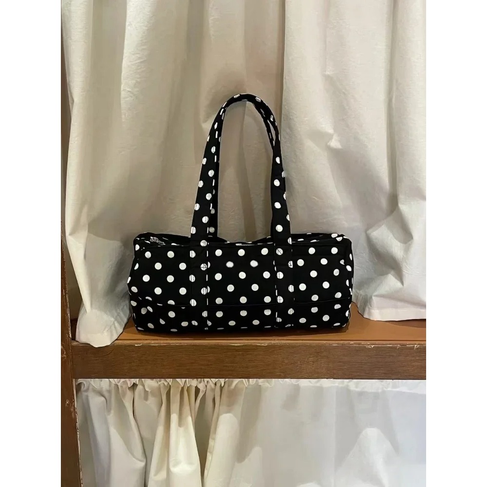 SS New Women Y2K Korean Harajuku Japanese Polka Dot black bags Zipper cute Handbag Shoulder Underarm Hand bag Purses Sling Bags