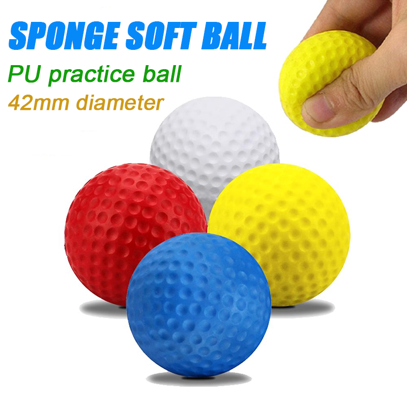 1Pc 42mm PU Colorful Golf Balls Solid Sponge Soft Balls Indoor Golf Practice Tools Pet Toys Children Toys Gifts