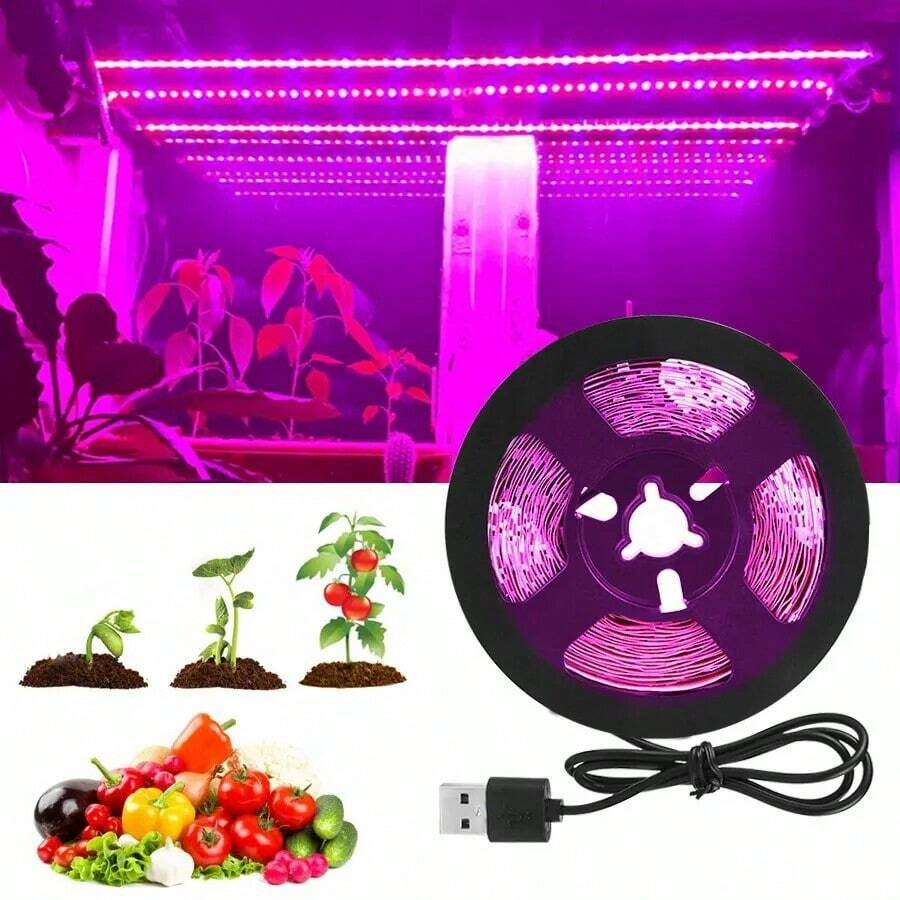 LED Full Spectrum1M/2M/3M/5M/10M LED Plant Grow Light 60 lamp beads/meter Strip LED Fitolampy Grow Lights For Greenhouse plant