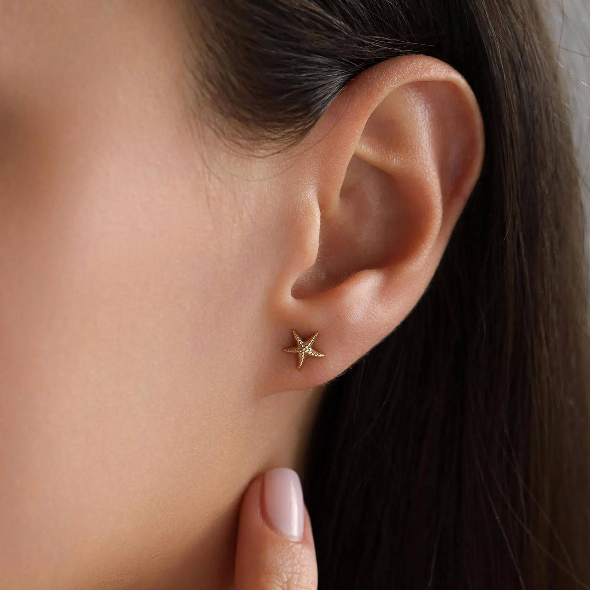 Geometric Fashion Temperament Casual Starfish Stud Earrings For Women Stainless Steel Earrings Female Summer Jewelry Gift