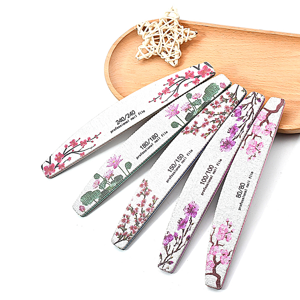 10pcs 2-Sides Nail Files New Fashion 80/100/150/180/240 Grit National Style Art Design Sandpaper Gel Polishing Files for Nails