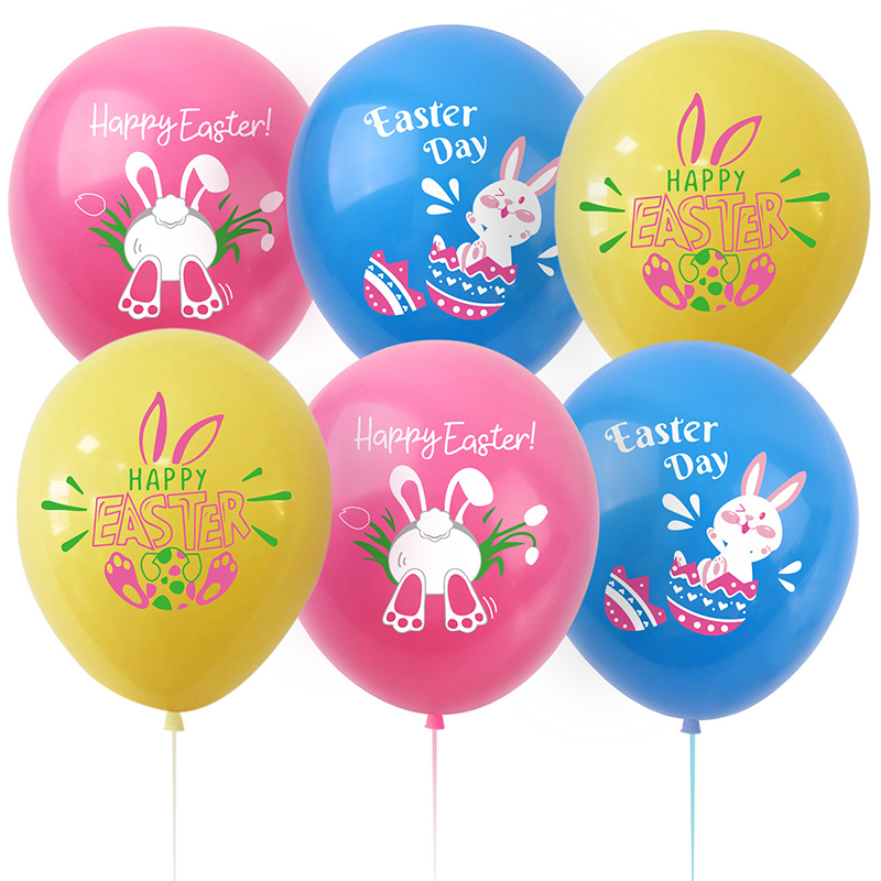 10pcs Easter Bunny Egg Balloons Cute Rabbit Balloons For Easter Party Decorations Happy Easter Decorations 2024 Party Kids Favor
