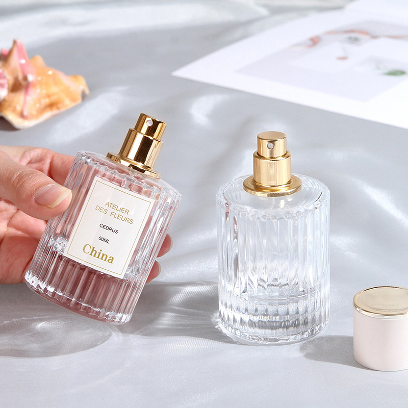 1 pack of high-end perfume sub-bottling glass transparent empty bottle spray 50ml replacement travel cosmetics