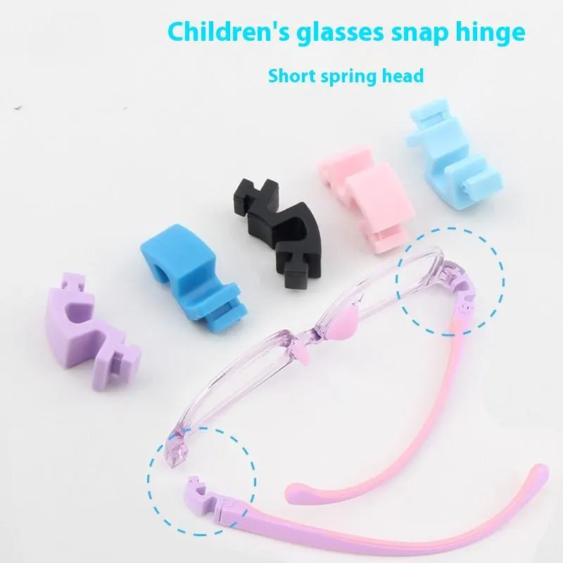 Children's Silicone Eyeglasses Snap Hinge Anti-Slip Snap-on Glasses Arm Replacement Multiple Color Accessories