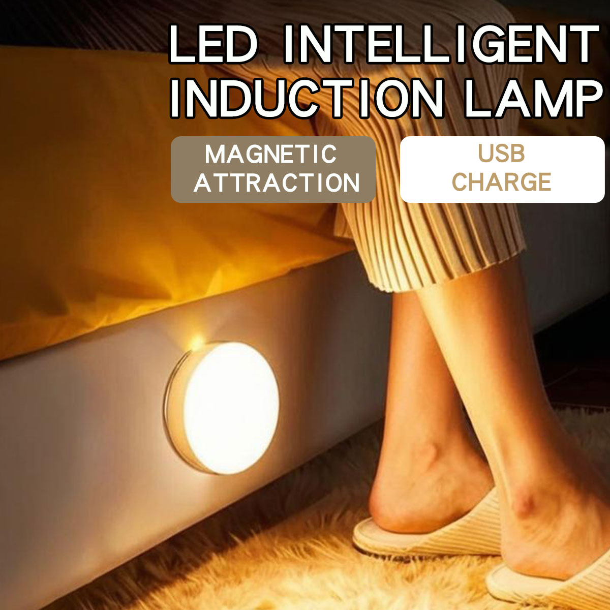 LED Smart Cabinet Lights with Human Body Sensor Emergency Automatic Lighting USB Rechargeable Wireless Magnetic Suction lightify