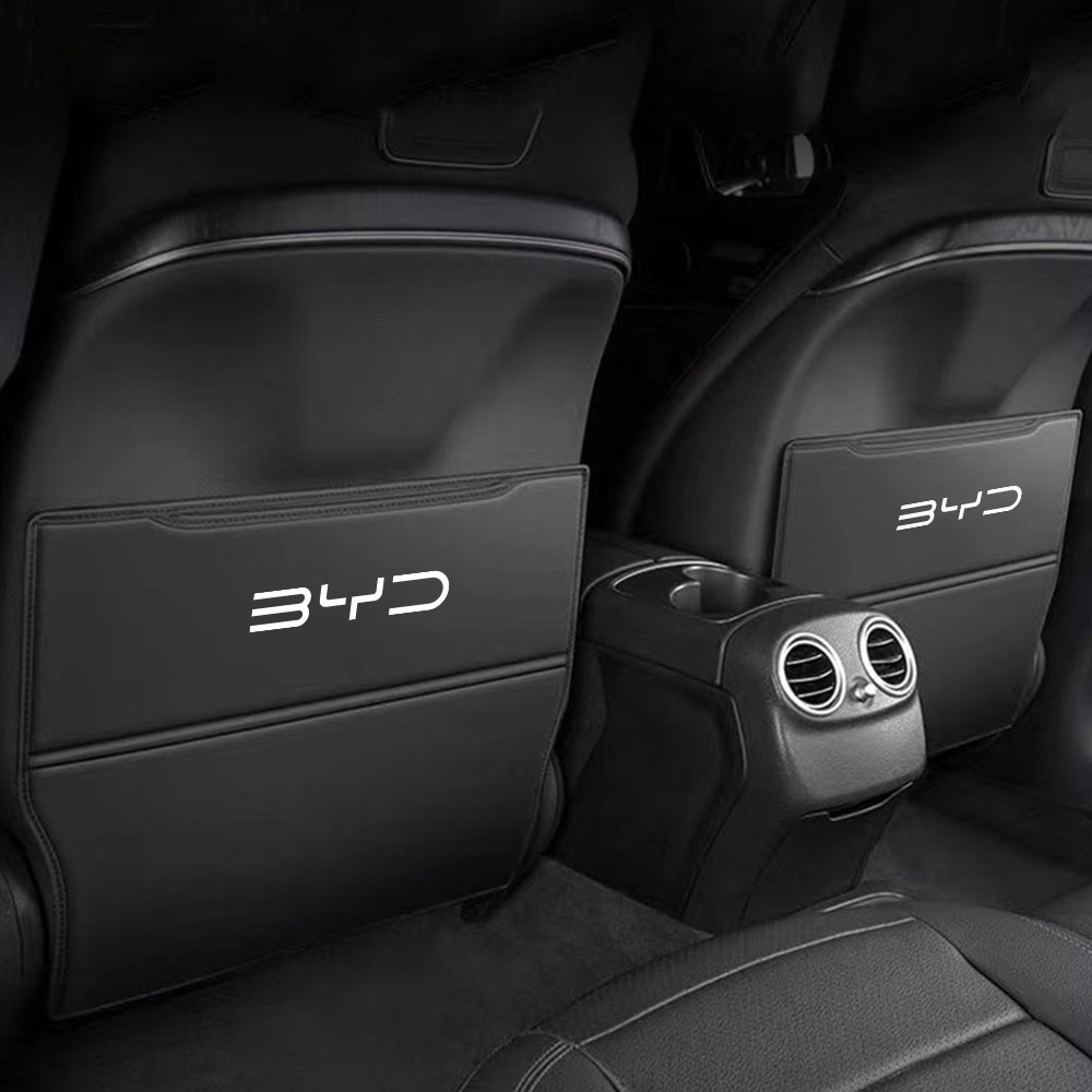 2PCS Leather Car Seat Back Anti Kick Cushion For BYD Tang F3 E6 Atto Yuan Plus Song Max F0 G3 I3 Ea1 Dmi 2din 2014 G6 Qin Pro